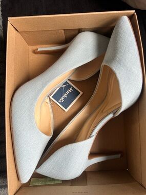 Marshalls Pale Blue Pointed Toe Stiletto Pumps